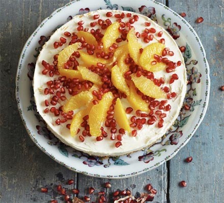 Pomegranate and orange cheesecake