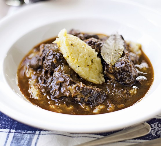 Beef bourguignon with celeriac mash