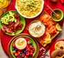 Dishes in the family breakfast station