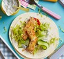 Open fish finger wraps with a side of tartare sauce