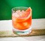 Grapefruit negroni in a tumbler