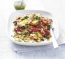 Warm quinoa salad with grilled halloumi and red peppers